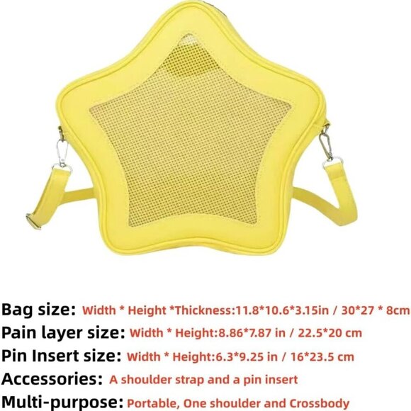 Star Shape PU Leather Backpack Crossbody Y2K Aesthetic Cute Handbag